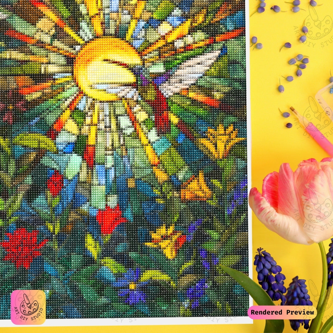 Artdiystudio Radiant Hummingbird Diy Diamond Painting Kit A Burst Of Color And Joy 3