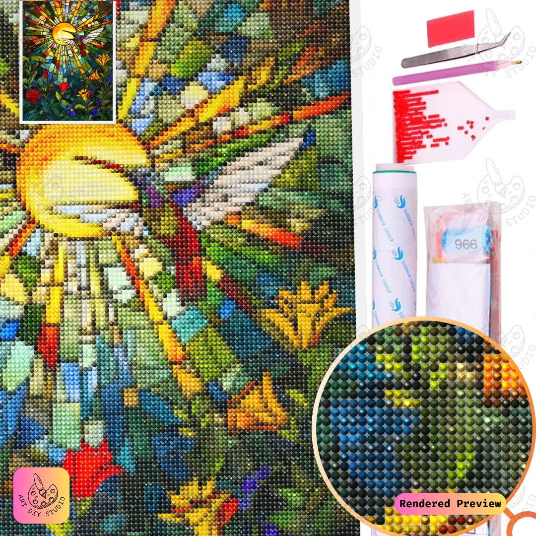 Artdiystudio Radiant Hummingbird Diy Diamond Painting Kit A Burst Of Color And Joy 5