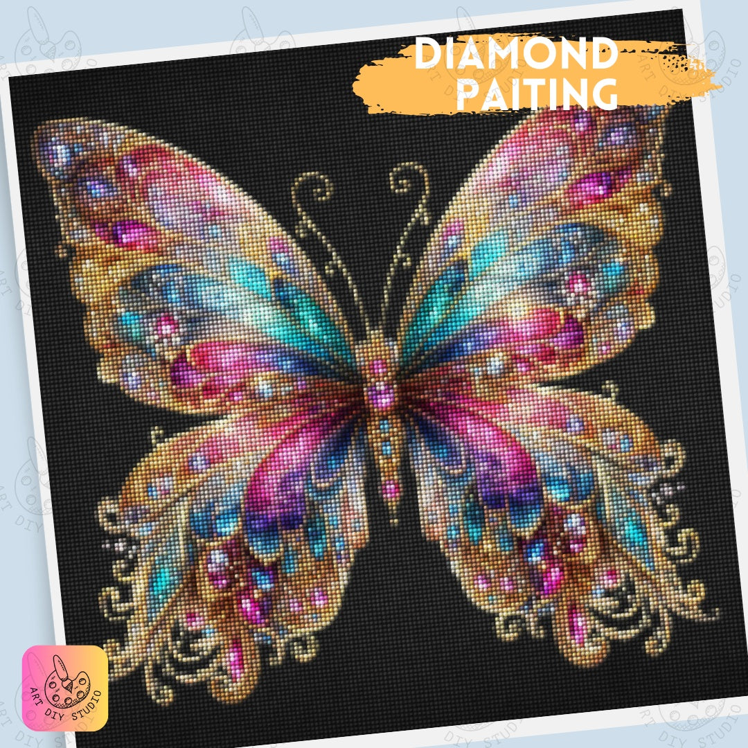 Artdiystudio Radiant Jewel Butterfly Diy Diamond Painting Kit Transform Your Space With Elegance Product Image 5