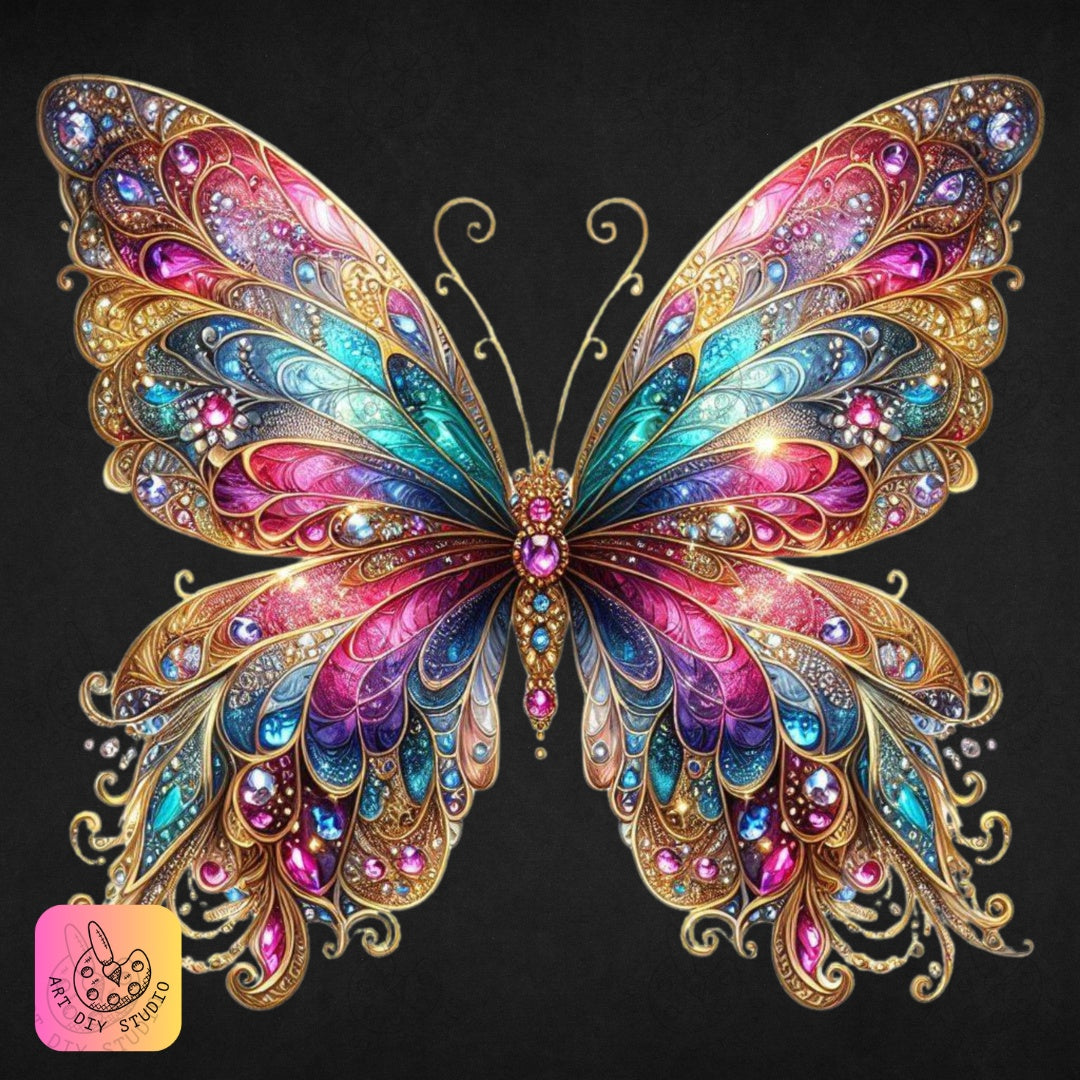 Artdiystudio Radiant Jewel Butterfly Diy Diamond Painting Kit Transform Your Space With Elegance Product Image 8