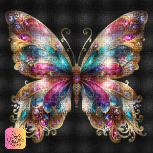Artdiystudio Radiant Jewel Butterfly Diy Diamond Painting Kit Transform Your Space With Elegance Product Image