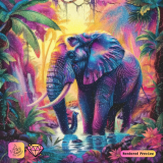 Artdiystudio Radiant Jungle Elephant Diy Diamond Painting Kit A Colorful Splendor In Art 2
