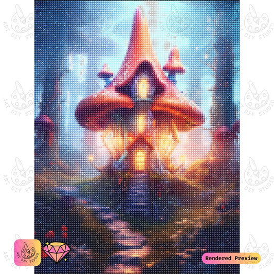 Artdiystudio Radiant Mushroom Manor Diy Diamond Painting Kit A Luminous Enchanted Journey 2