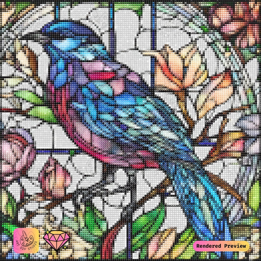 Artdiystudio Radiant Stained Glass Bird Diy Diamond Painting Kit A Kaleidoscope Of Colors 5