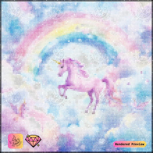 Artdiystudio Rainbow Cloud Unicorn Diy Diamond Painting Kit A Whimsical Pastel Dream 2