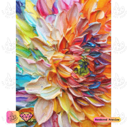 Artdiystudio Rainbow Dahlia Burst Diy Diamond Painting Kit A Radiant Explosion Of Color 2