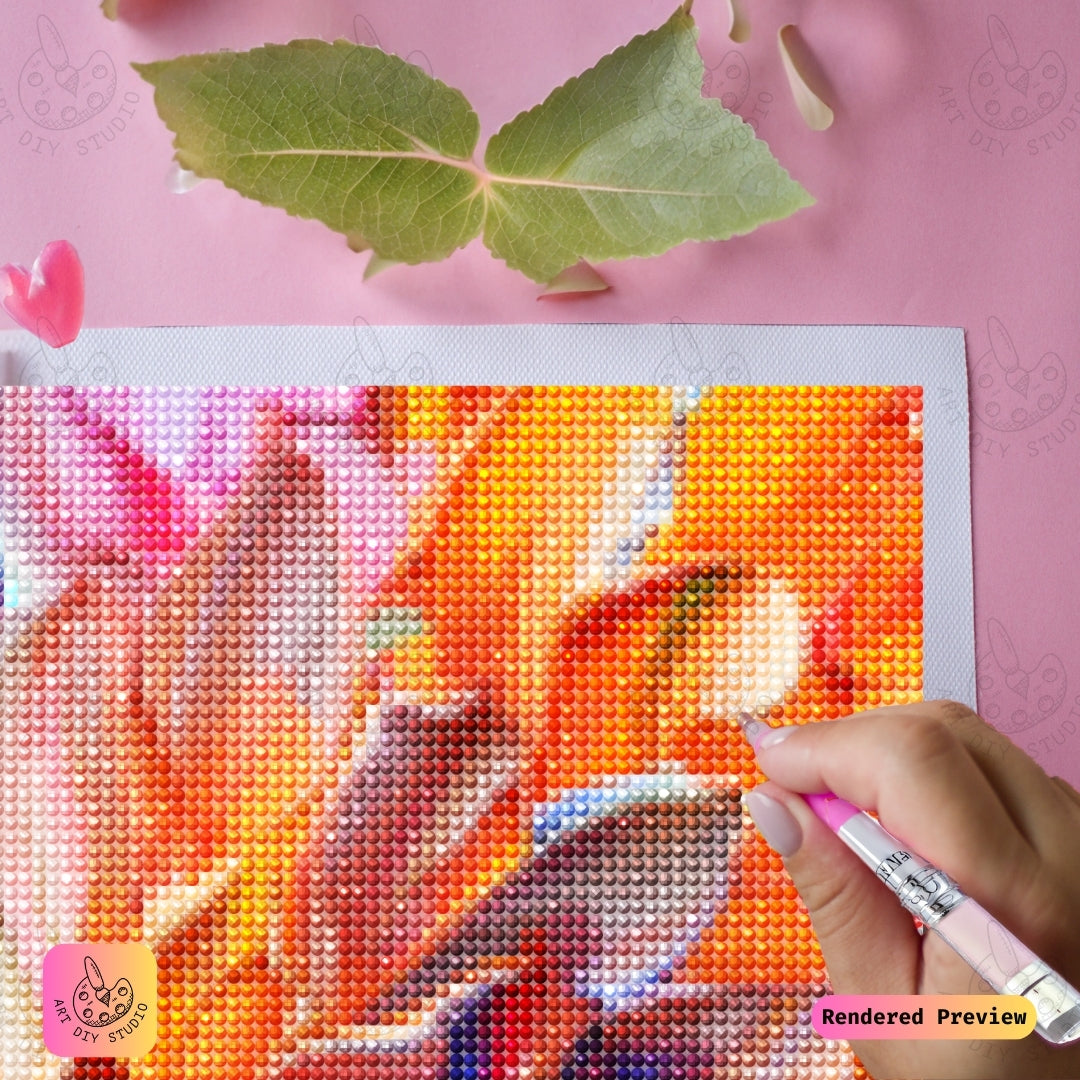 Artdiystudio Rainbow Dahlia Burst Diy Diamond Painting Kit A Radiant Explosion Of Color 4