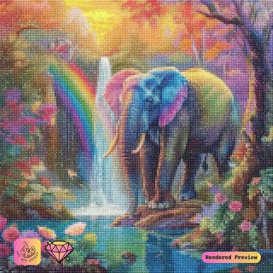 Artdiystudio Rainbow Serenity Elephant Diy Diamond Painting Kit A Magical Harmony In Art 2