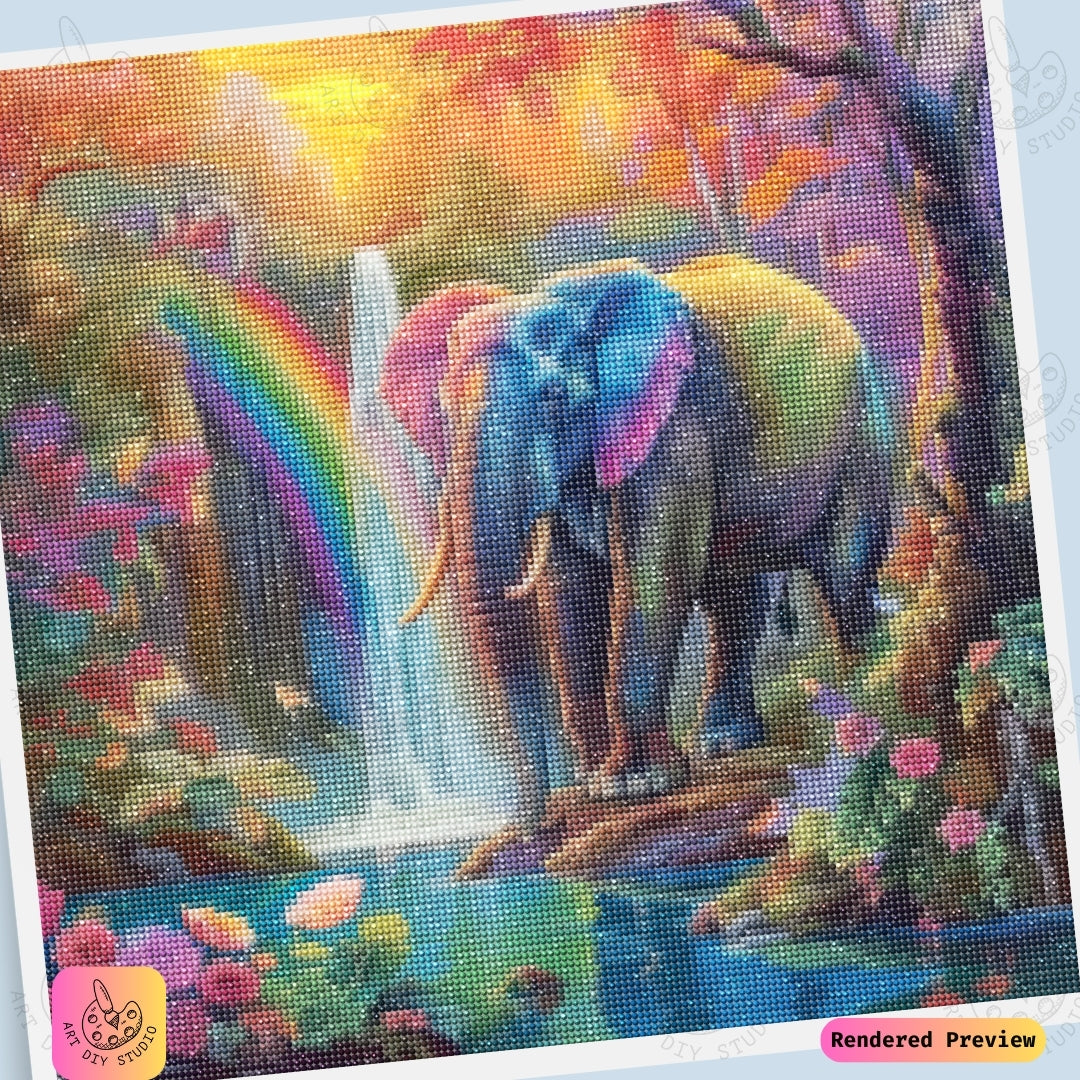 Artdiystudio Rainbow Serenity Elephant Diy Diamond Painting Kit A Magical Harmony In Art 6