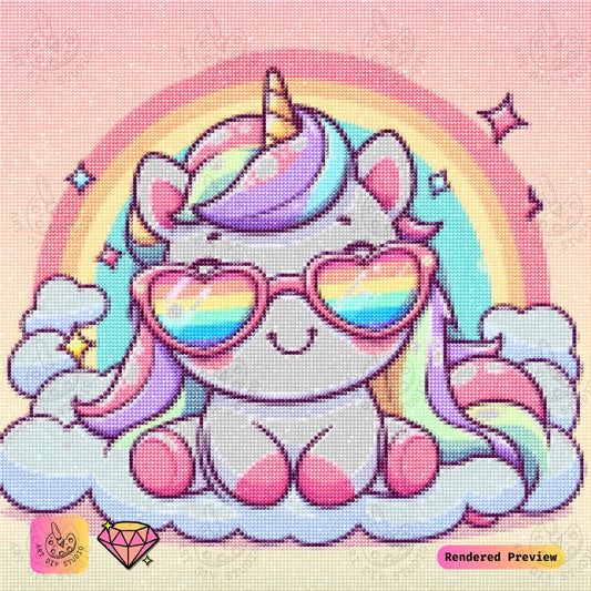 Artdiystudio Rainbow Shades Unicorn Diy Diamond Painting Kit A Vibrant Fantasy Adventure 2