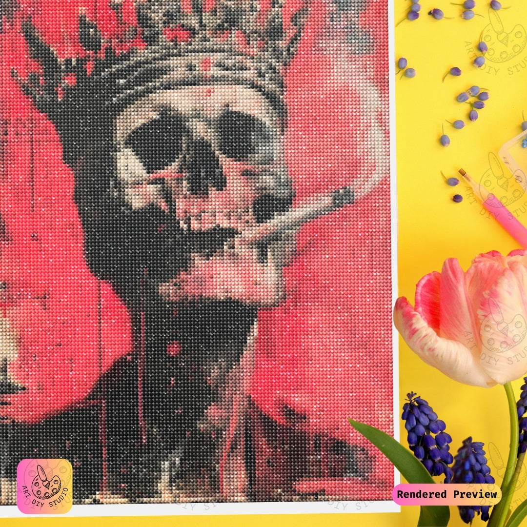 Artdiystudio Rebel King Skull Diy Diamond Painting Kit A Bold Blend Of Royalty And Rebellion 3