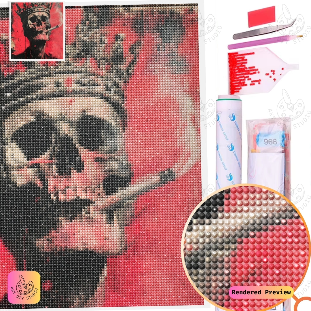 Artdiystudio Rebel King Skull Diy Diamond Painting Kit A Bold Blend Of Royalty And Rebellion 5