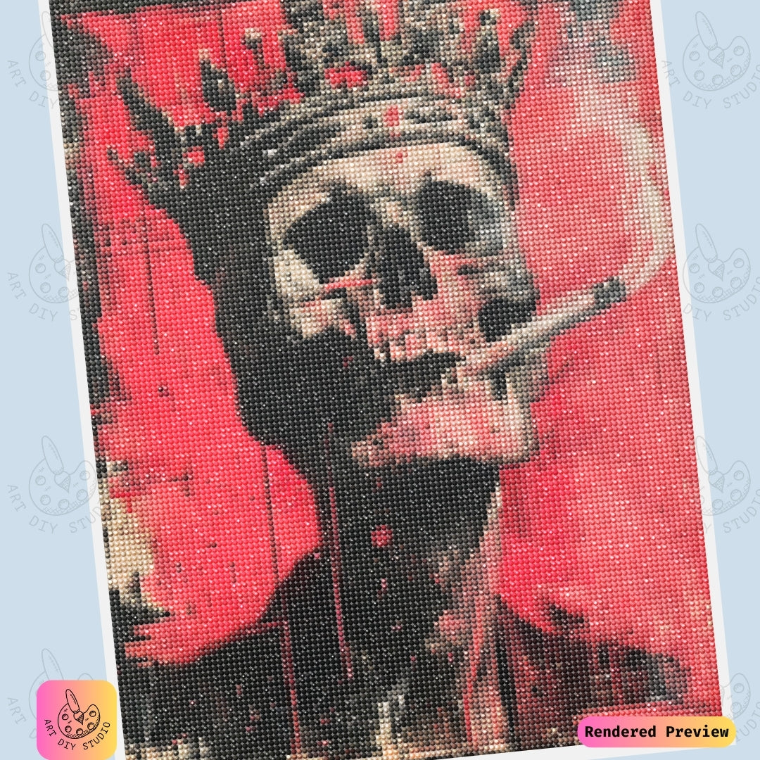 Artdiystudio Rebel King Skull Diy Diamond Painting Kit A Bold Blend Of Royalty And Rebellion 6