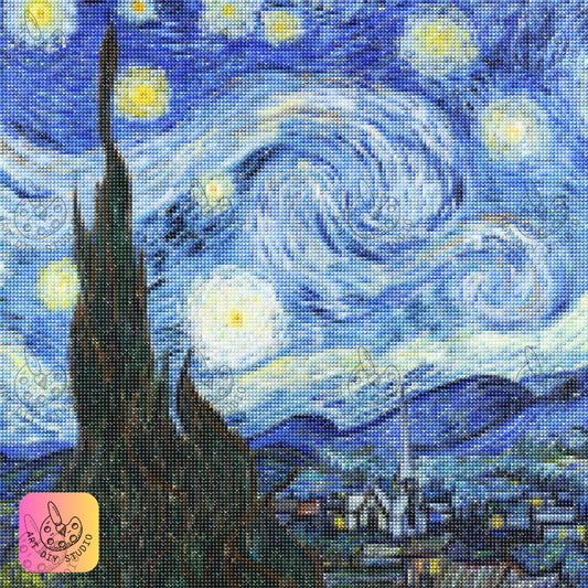 Artdiystudio Recreate Van Goghs Masterpiece With Starry Night Serenity Diy Kit