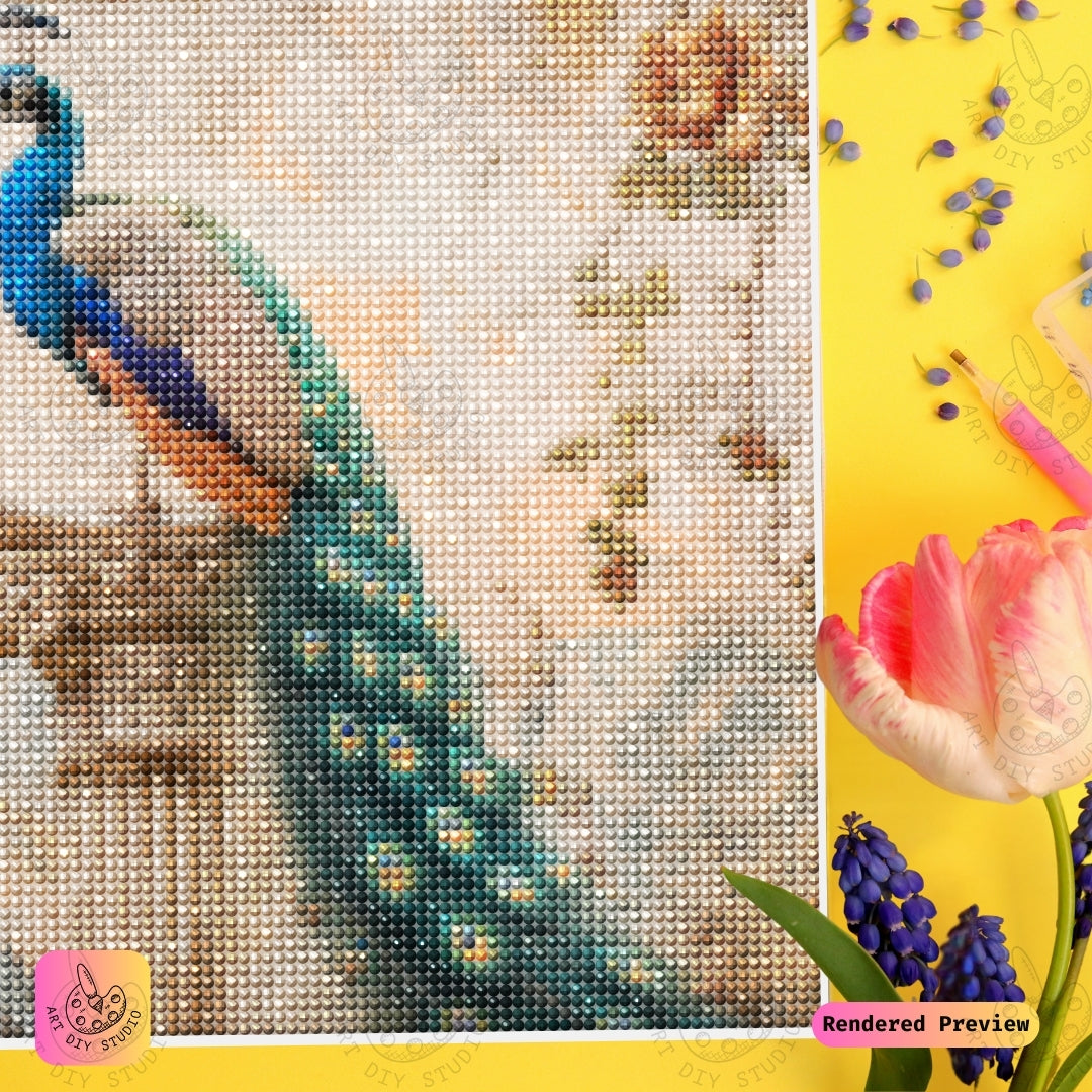 Artdiystudio Regal Peacock Duo Diy Diamond Painting Kit A Masterpiece Of Grace And Beauty 4