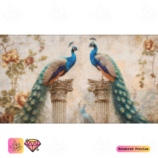 Artdiystudio Regal Peacock Duo Diy Diamond Painting Kit A Masterpiece Of Grace And Beauty 5