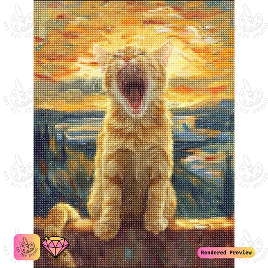 Artdiystudio Roar Of The Sun Diy Diamond Painting Kit A Fierce Cat In The Sunset 2