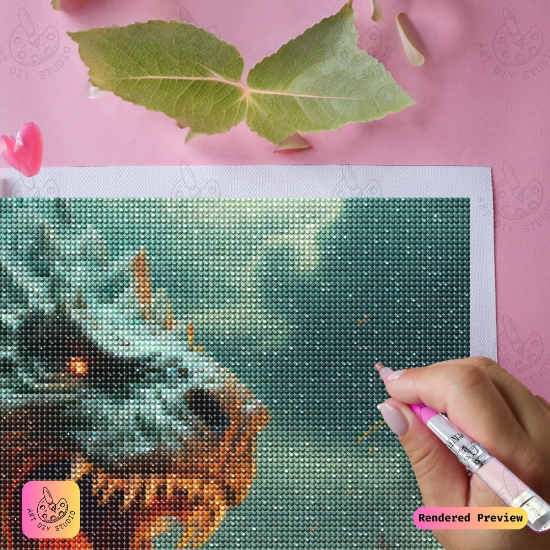 Artdiystudio Roaring Titan Unleashed Diy Diamond Painting Kit Embark On A Fierce Creative Journey 4