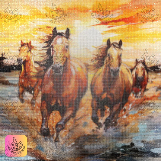 Artdiystudio Running Wild In The Sunset Diamond Painting Kit Ignite Your Artistic Spirit 7