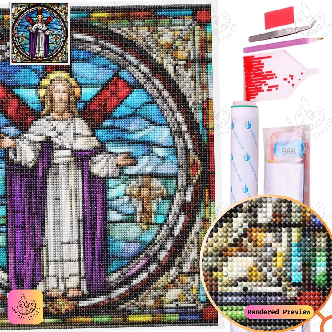 Artdiystudio Sacred Majesty Diy Diamond Painting Kit A Stained Glass Tribute To Faith 5