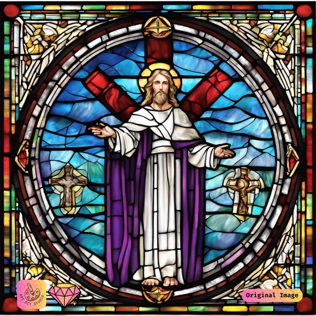 Artdiystudio Sacred Majesty Diy Diamond Painting Kit A Stained Glass Tribute To Faith