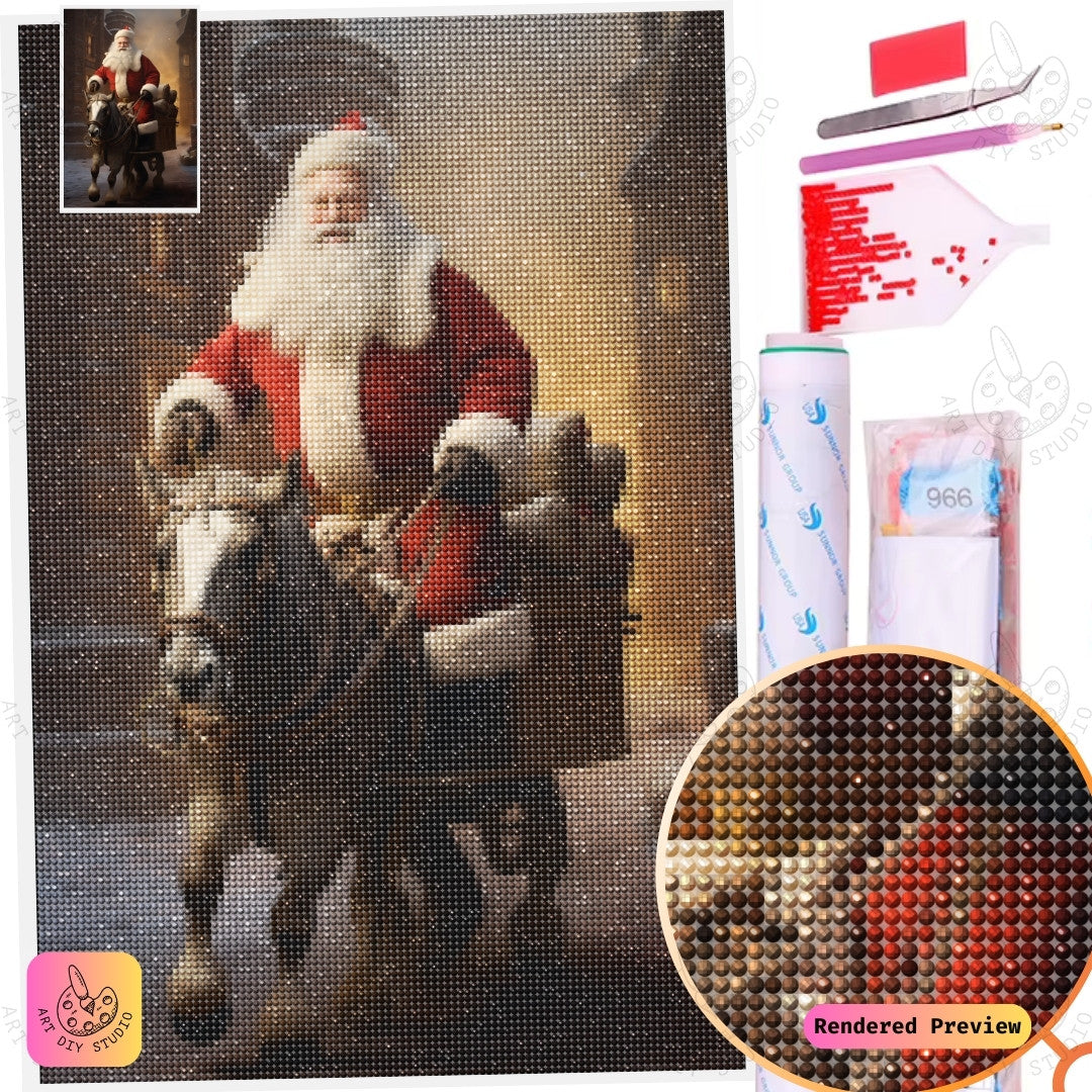Artdiystudio Santas Christmas Ride Diy Diamond Painting Kit A Cozy Holiday Journey 2