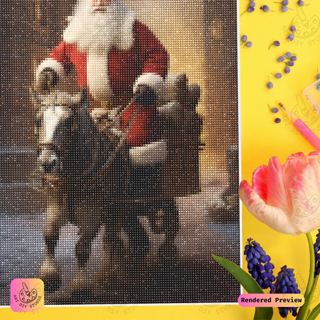 Artdiystudio Santas Christmas Ride Diy Diamond Painting Kit A Cozy Holiday Journey 4