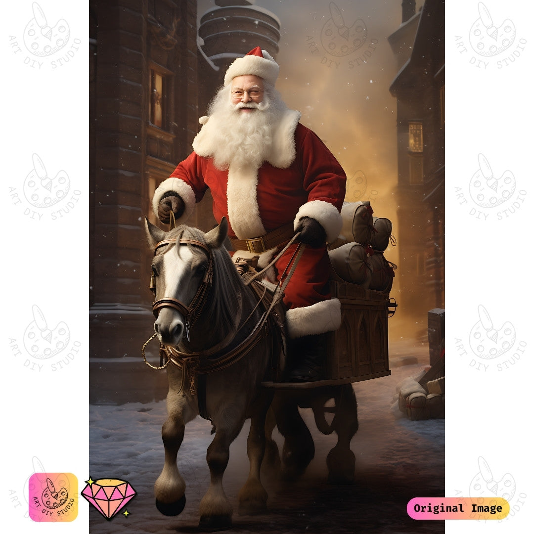 Artdiystudio Santas Christmas Ride Diy Diamond Painting Kit A Cozy Holiday Journey 6