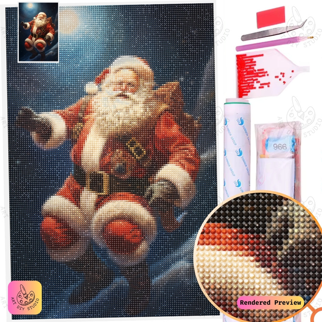 Artdiystudio Santas Christmas Voyage Diy Diamond Painting Kit A Magical Journey Through The Night 2