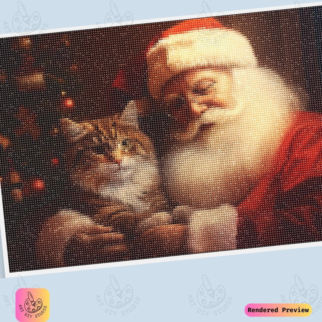 Artdiystudio Santas Cozy Christmas Diy Diamond Painting Kit A Heartwarming Holiday Scene