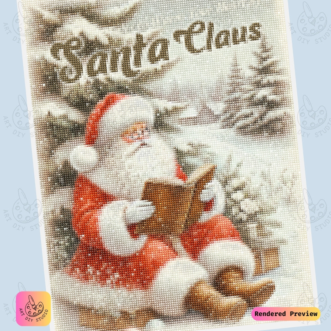 Artdiystudio Santas Cozy Tales Diy Diamond Painting Kit A Heartwarming Christmas Craft