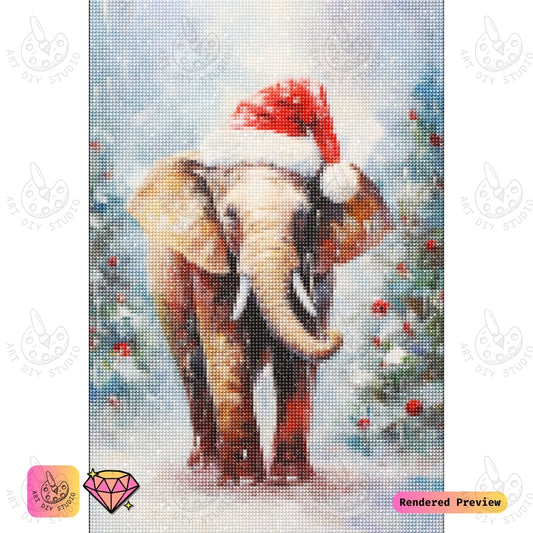 Artdiystudio Santas Festive Elephant Diy Diamond Painting Kit A Holiday Celebration In Art 2