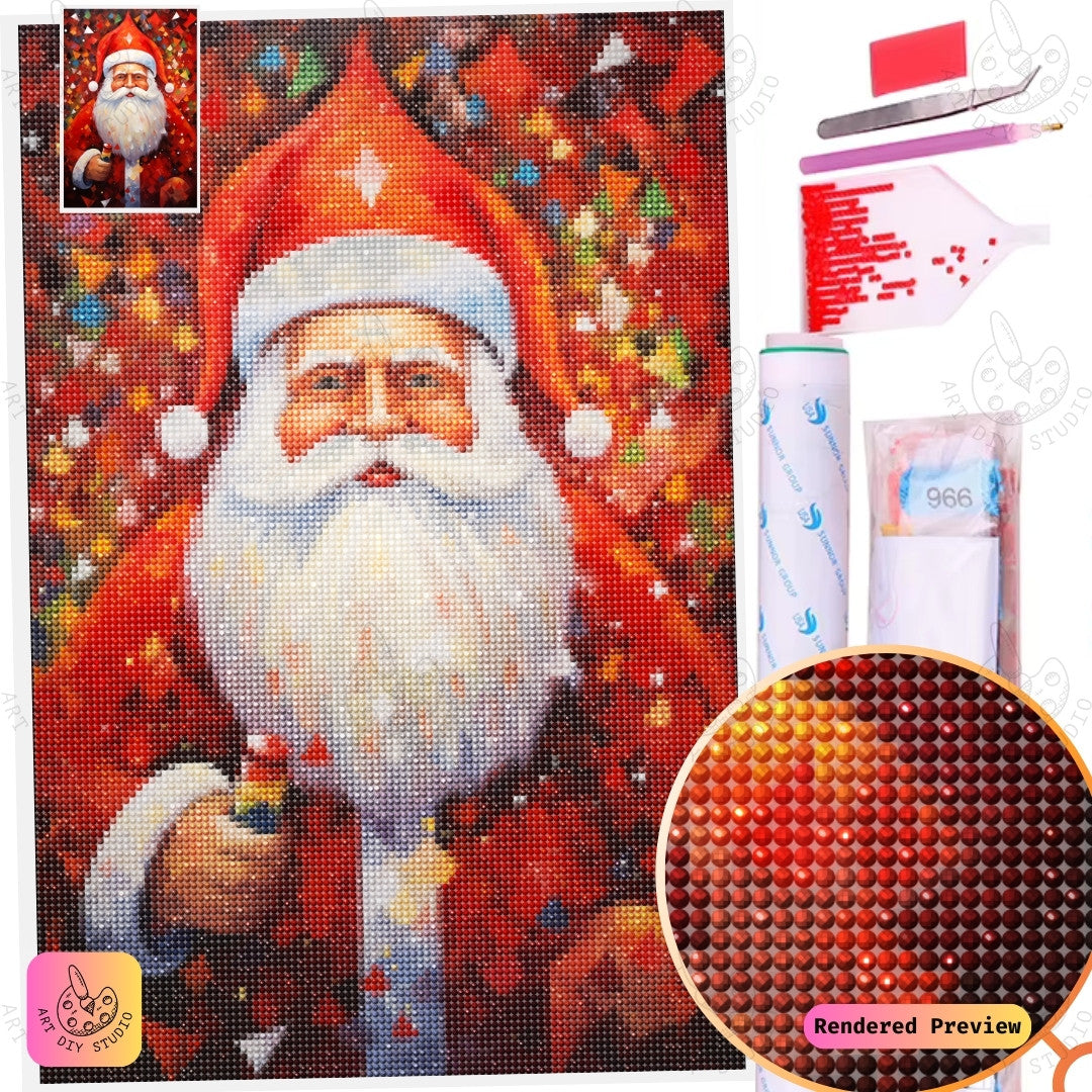 Artdiystudio Santas Festive Sparkle Diy Diamond Painting Kit A Bold And Bright Christmas Creation 2