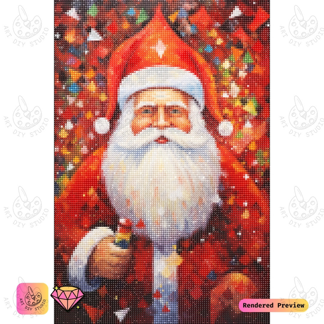 Artdiystudio Santas Festive Sparkle Diy Diamond Painting Kit A Bold And Bright Christmas Creation 5