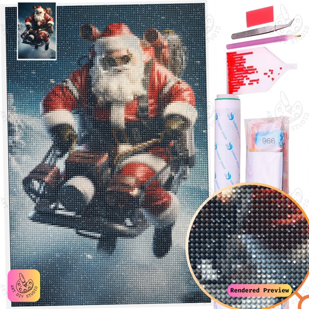 Artdiystudio Santas Jetpack Adventure Diy Diamond Painting Kit A Bold Christmas Flight 2