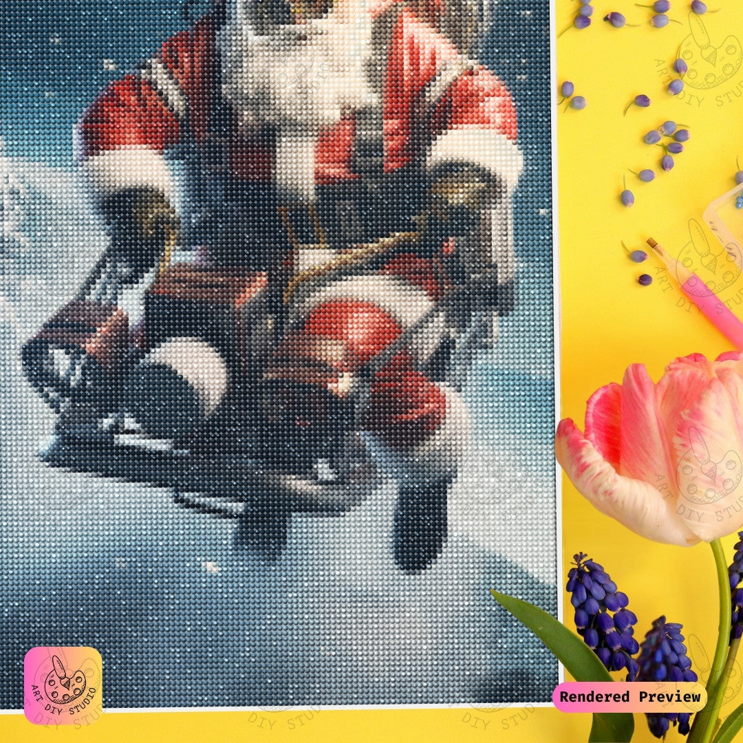 Artdiystudio Santas Jetpack Adventure Diy Diamond Painting Kit A Bold Christmas Flight 4