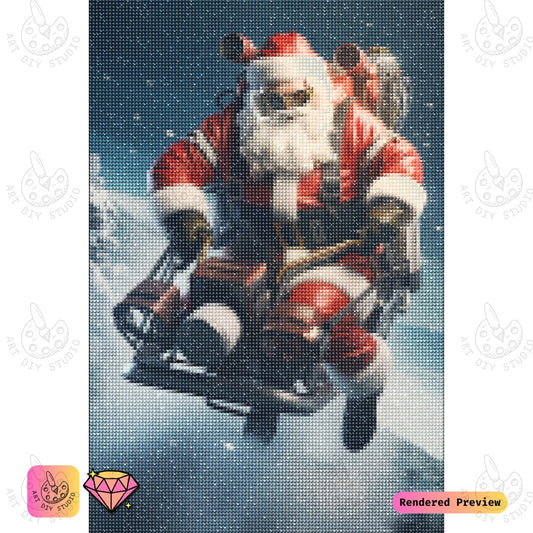 Artdiystudio Santas Jetpack Adventure Diy Diamond Painting Kit A Bold Christmas Flight 5
