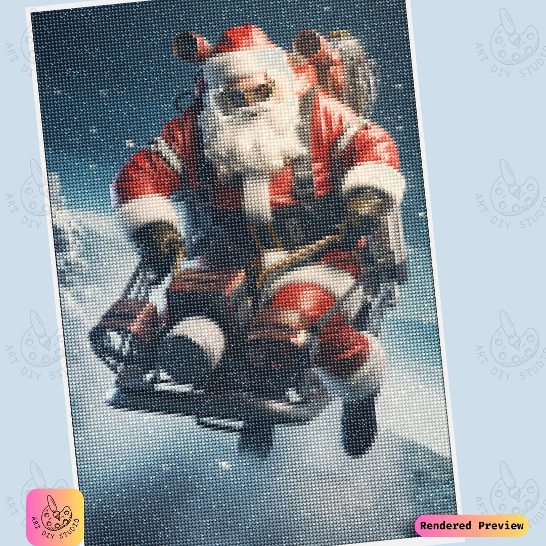 Artdiystudio Santas Jetpack Adventure Diy Diamond Painting Kit A Bold Christmas Flight