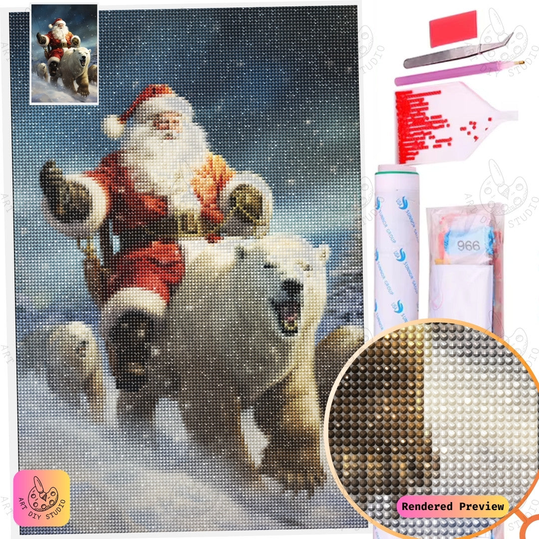 Artdiystudio Santas Polar Expedition Diy Diamond Painting Kit A Thrilling Christmas Journey 2