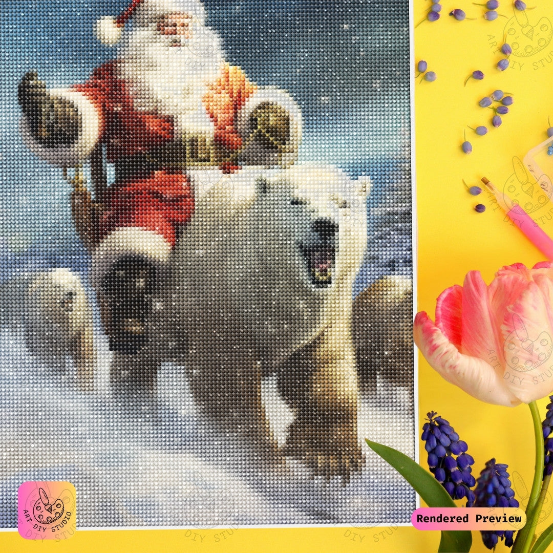 Artdiystudio Santas Polar Expedition Diy Diamond Painting Kit A Thrilling Christmas Journey 4
