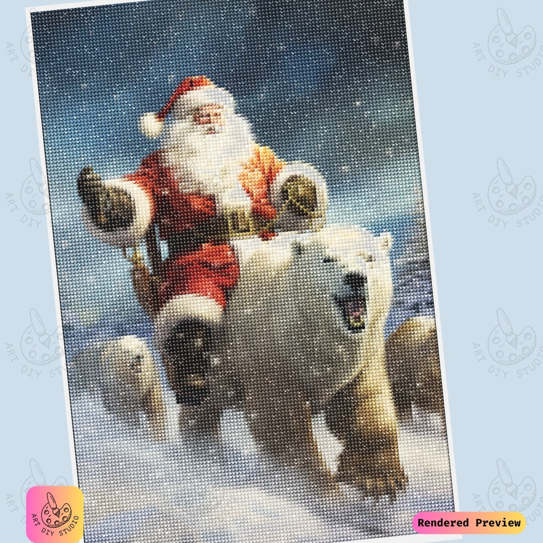Artdiystudio Santas Polar Expedition Diy Diamond Painting Kit A Thrilling Christmas Journey