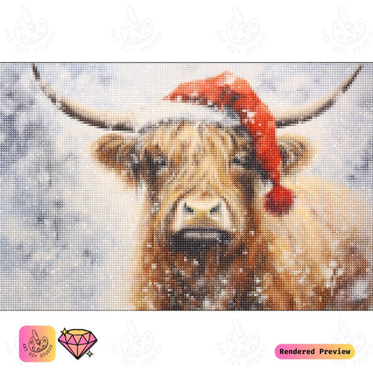 Artdiystudio Santas Snowy Cow Diy Diamond Painting Kit Cozy Holiday Cow Art 2