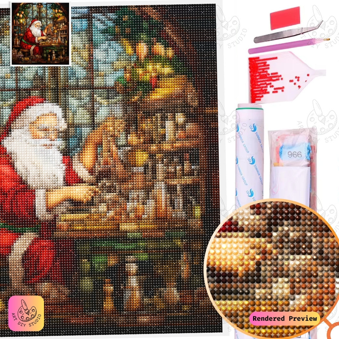 Artdiystudio Santas Workshop Secrets Diy Diamond Painting Kit Craft Your Holiday Magic 2
