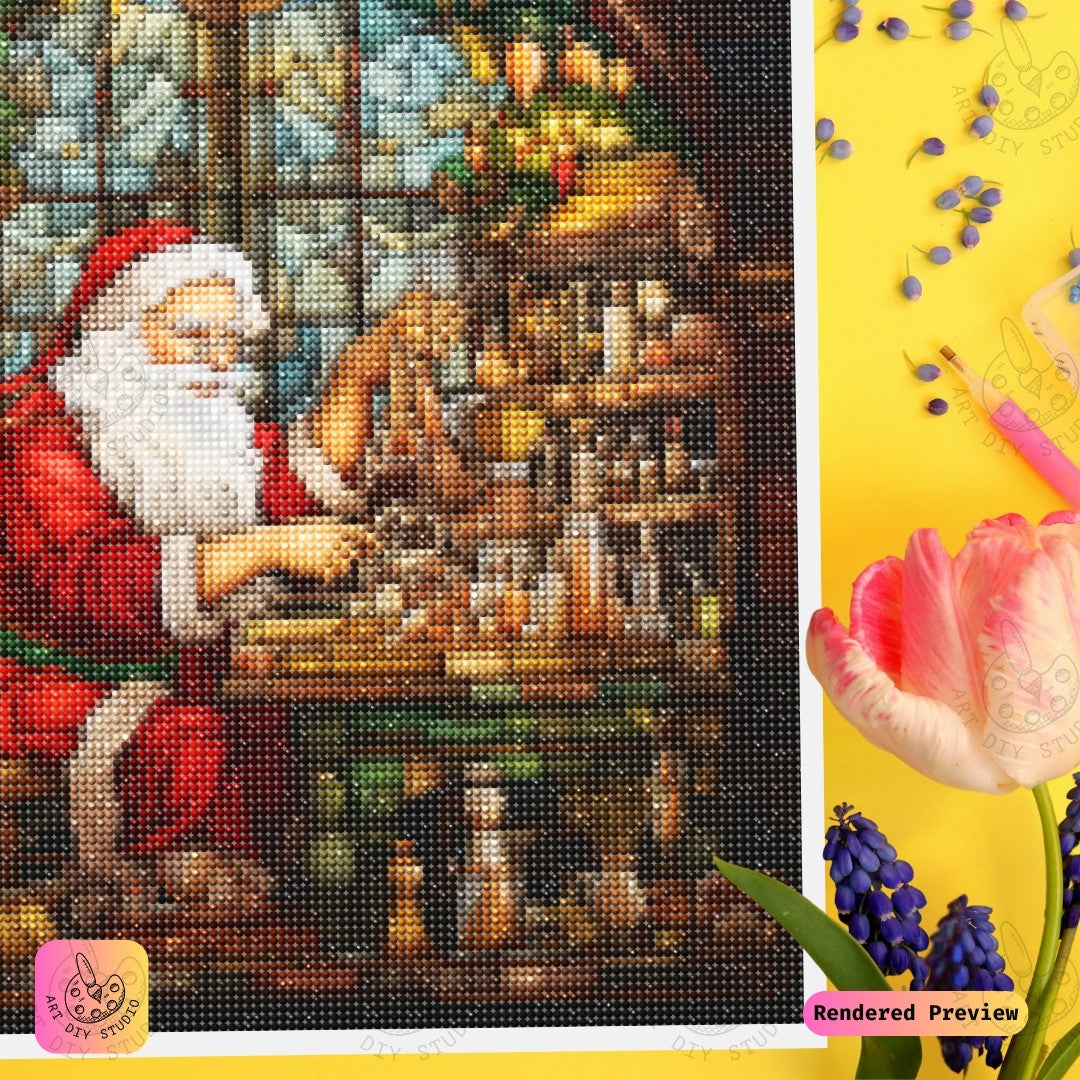 Artdiystudio Santas Workshop Secrets Diy Diamond Painting Kit Craft Your Holiday Magic 4