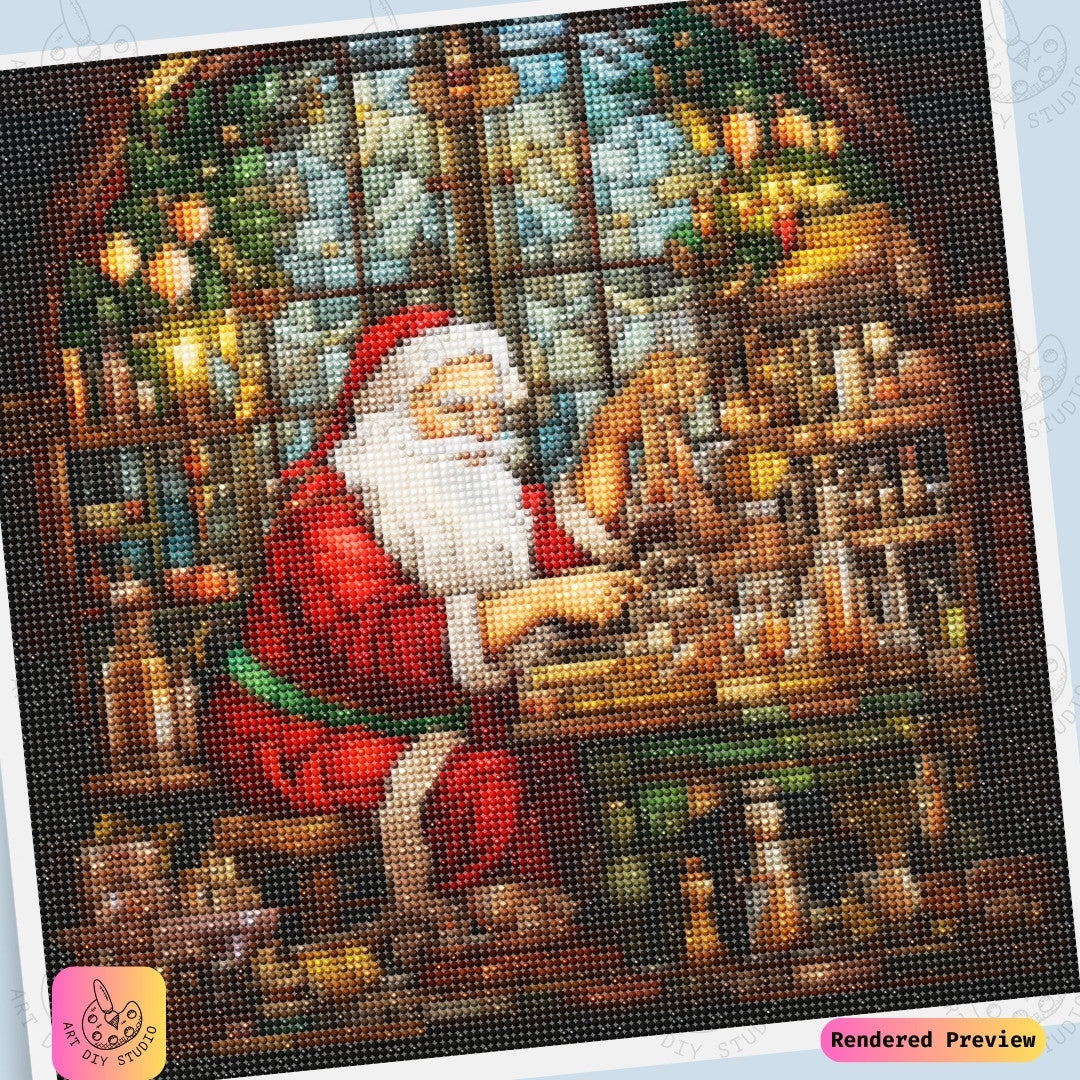 Artdiystudio Santas Workshop Secrets Diy Diamond Painting Kit Craft Your Holiday Magic