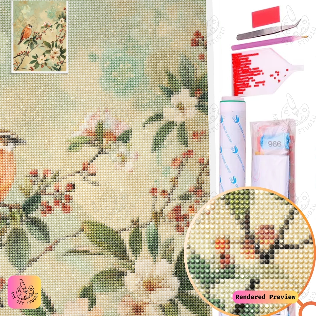 Artdiystudio Serene Finch Diy Diamond Painting Kit A Calm Escape Into Nature 2