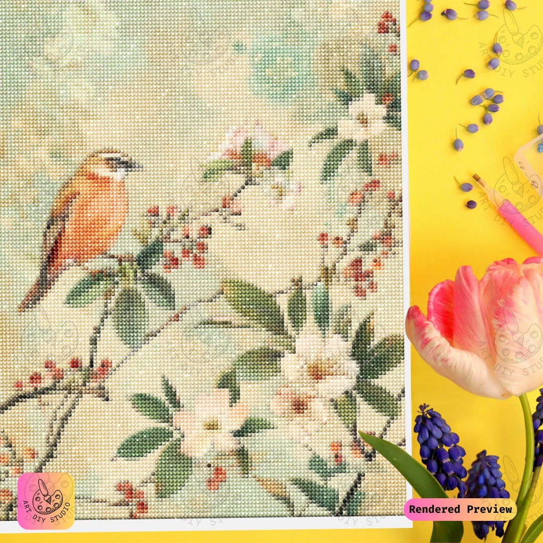 Artdiystudio Serene Finch Diy Diamond Painting Kit A Calm Escape Into Nature 4