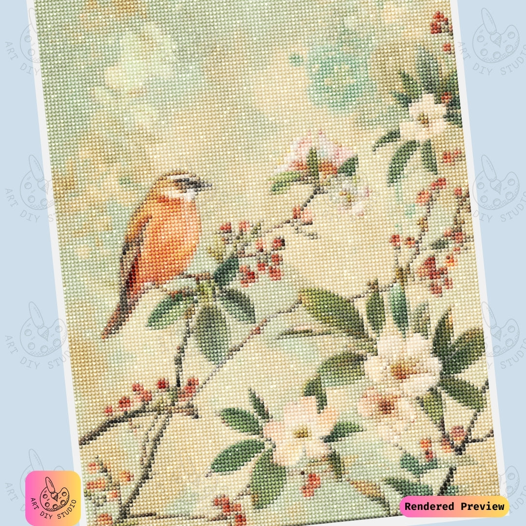 Artdiystudio Serene Finch Diy Diamond Painting Kit A Calm Escape Into Nature