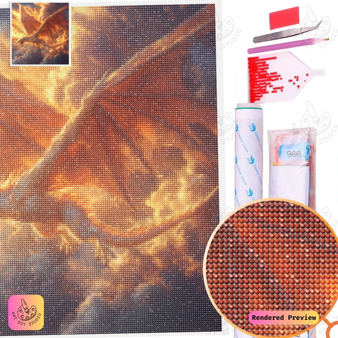 Artdiystudio Skyfire Sovereign Diy Diamond Painting Kit A Legendary Vision In Art 5