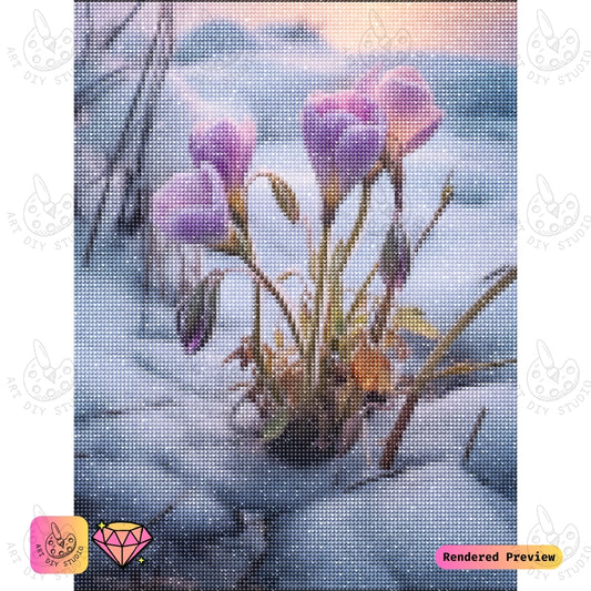 Artdiystudio Snow Kissed Blossoms Diy Diamond Painting Kit A Tale Of Resilience And Grace 2